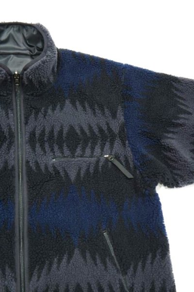 画像2: CAL O LINE　REVERSIBLE JACQUARD PILE CARDIGAN（Black）
