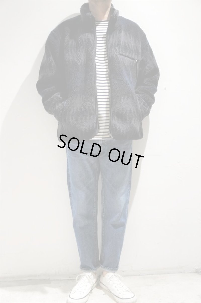 画像1: CAL O LINE　REVERSIBLE JACQUARD PILE CARDIGAN（Black） (1)