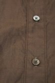 画像2: STILL BY HAND　END ON END BAND COLLAR SHIRT(BROWN) (2)