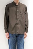 画像6: STILL BY HAND　END ON END BAND COLLAR SHIRT(BROWN) (6)