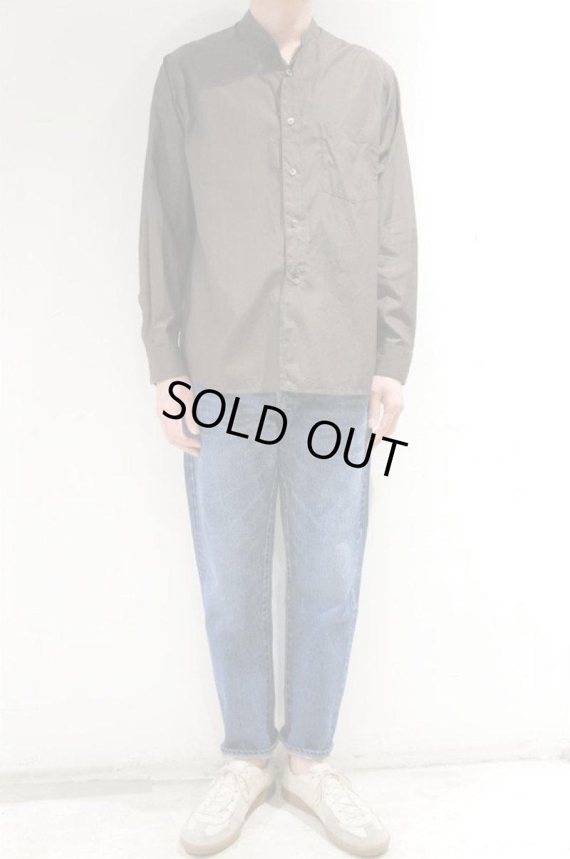 画像5: STILL BY HAND　END ON END BAND COLLAR SHIRT(BROWN) (5)