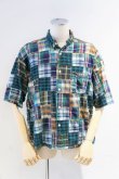 画像4: CAL O LINE　MADRAS PATCH WORK SHIRT（Green） (4)