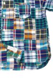 画像2: CAL O LINE　MADRAS PATCH WORK SHIRT（Green） (2)