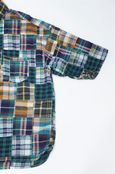 画像2: CAL O LINE　MADRAS PATCH WORK SHIRT（Green）
