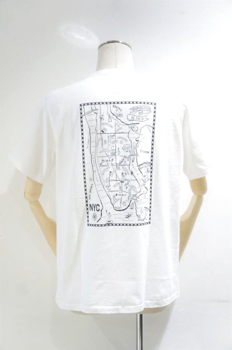 画像1: CAL O LINE　"TRIBECA" MAP T-SHIRT（White）