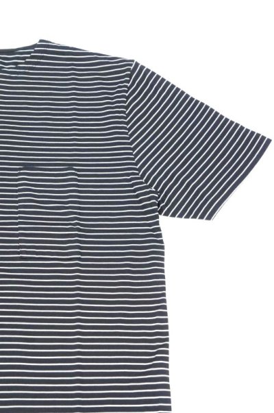画像2: STILL BY HAND　BORDER POCKET T-SHIRT(BLACK×WHITE)