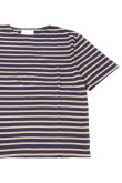 画像3: STILL BY HAND　BORDER POCKET T-SHIRT(BEIGE×NAVY) (3)