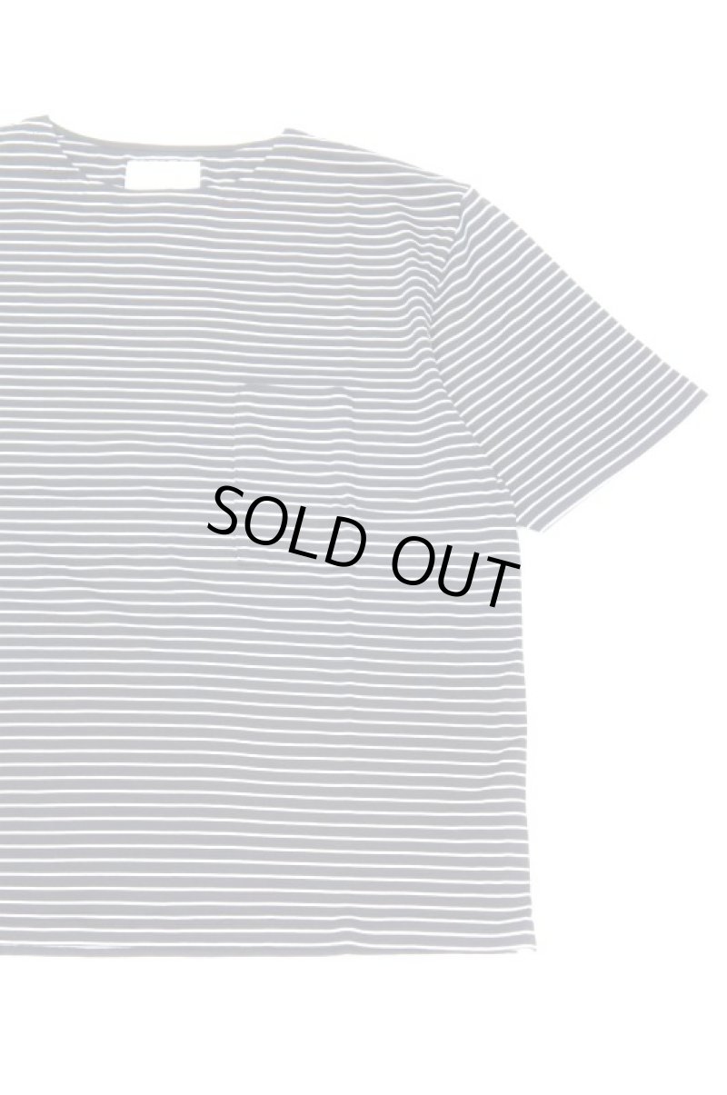 画像1: STILL BY HAND　BORDER POCKET T-SHIRT(BLACK×WHITE) (1)