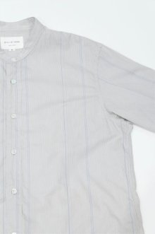 他の写真2: STILL BY HAND　STRIPE BAND COLLAR SHIRT(GREY/BLUE)