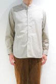 画像6: STILL BY HAND　STRIPE BAND COLLAR SHIRT(BEIGE/BROWN) (6)