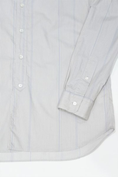 画像3: STILL BY HAND　STRIPE BAND COLLAR SHIRT(GREY/BLUE)