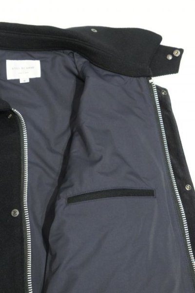 画像3: STILL BY HAND　LAMB MELTON HALF COAT(BLACK)