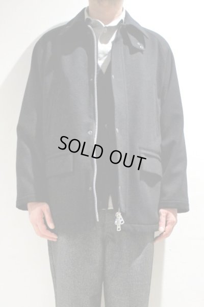 画像1: STILL BY HAND　LAMB MELTON HALF COAT(BLACK)