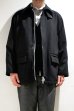 画像1: STILL BY HAND　LAMB MELTON HALF COAT(BLACK) (1)