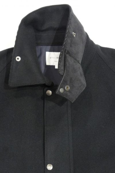 画像2: STILL BY HAND　LAMB MELTON HALF COAT(BLACK)