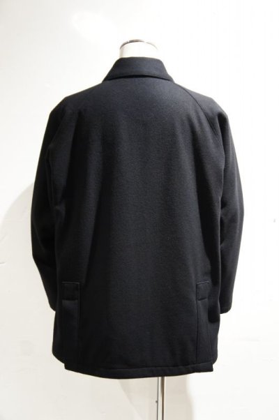 画像1: STILL BY HAND　LAMB MELTON HALF COAT(BLACK)