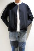 画像4: STILL BY HAND　CREW NECK SNAP BUTTON CARDIGAN(NAVY) (4)