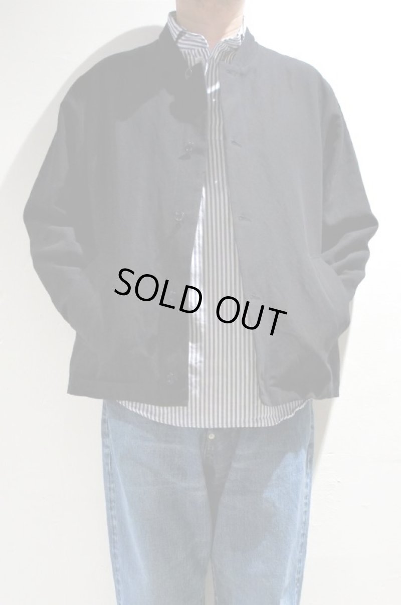 画像1: STILL BY HAND　COTTON LINEN TWILL BLOUSON(BLACK) (1)
