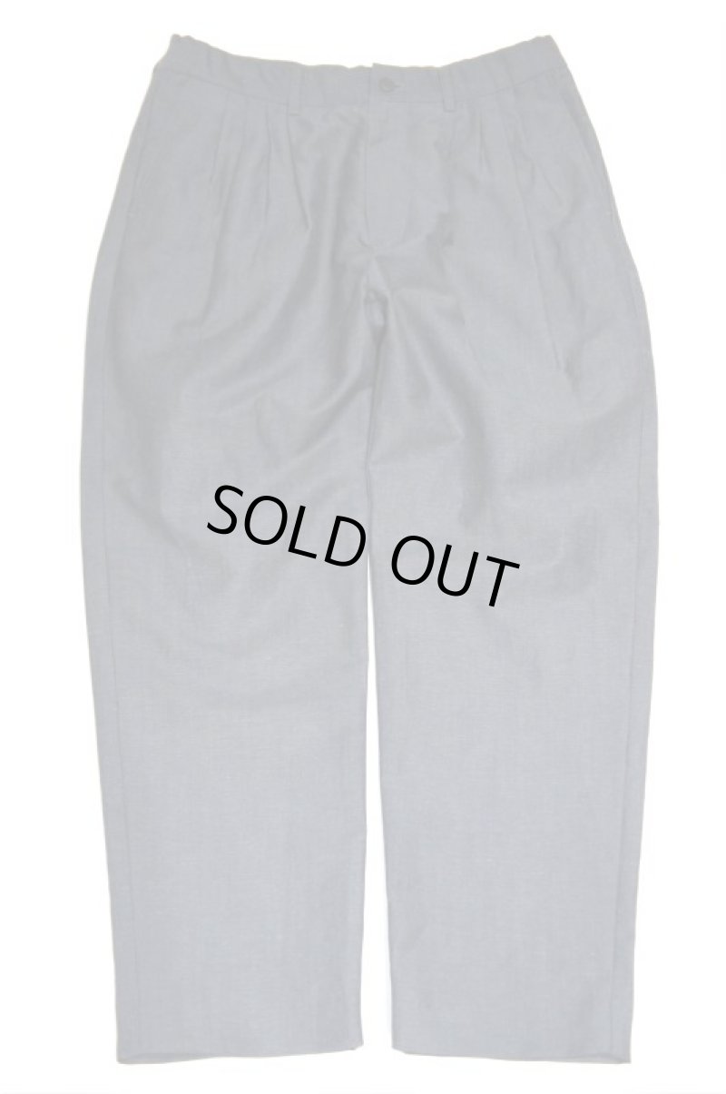 画像5: STILL BY HAND　WOOL LINEN 4 TUCK EASY SLACKS(CHARCOAL) (5)