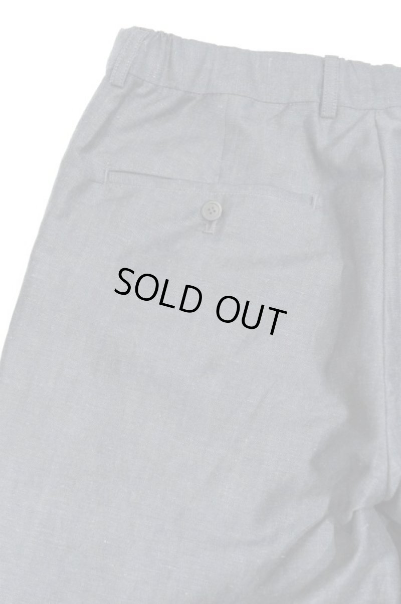 画像6: STILL BY HAND　WOOL LINEN 4 TUCK EASY SLACKS(CHARCOAL) (6)