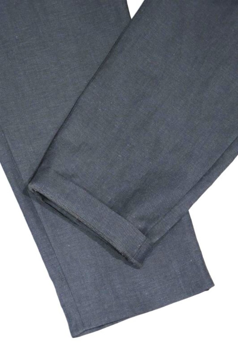画像3: STILL BY HAND WOOL LINEN 4 TUCK EASY SLACKS(CHARCOAL)