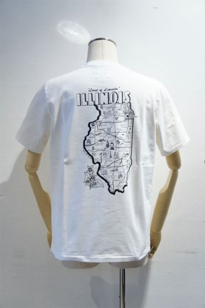 画像1: CAL O LINE　"CHICAGO" MAP T-SHIRT（WHITE）
