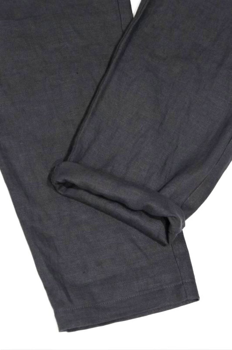 画像3: STILL BY HAND LINEN 2 TUCK EASY SLACKS(CHARCOAL)