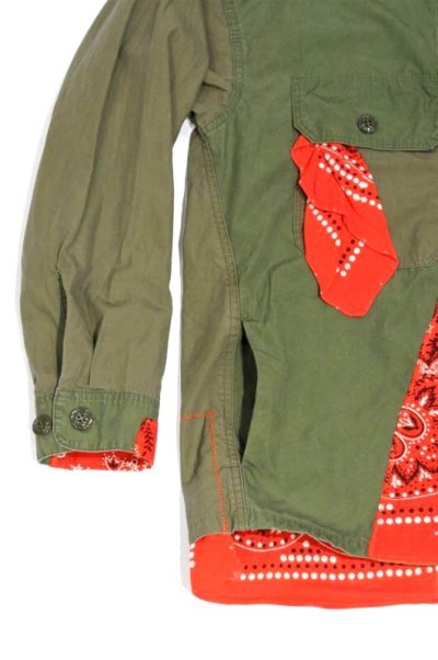 画像3: CAL O LINE × KOTSUBO　BANDANA UTILITY SHIRT（OLIVE DRAB）