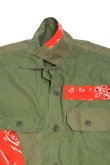 画像7: CAL O LINE × KOTSUBO　BANDANA UTILITY SHIRT（OLIVE DRAB） (7)