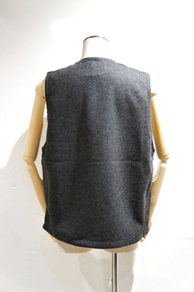 画像1: MANUAL ALPHABET　BONDING WOOL PULL OVER VEST（CHARCOAL）