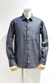 画像3: MANUAL ALPHABET　CHAMBRAY LOOSE FIT REGULAR COLLAR SHIRT（NAVY） (3)
