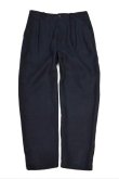画像1: STILL BY HAND　LINEN TAPERED EASY PANTS(DARK NAVY) (1)