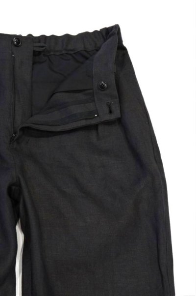 画像2: STILL BY HAND　LINEN TAPERED EASY PANTS(CHARCOAL)