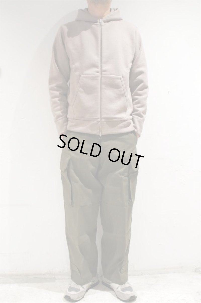 画像1: STILL BY HAND　ZIP UP SWEAT PARKA(GREIGE) (1)