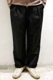 画像1: STILL BY HAND　WOOL / LINEN EASY SLACKS(CHARCOAL) (1)