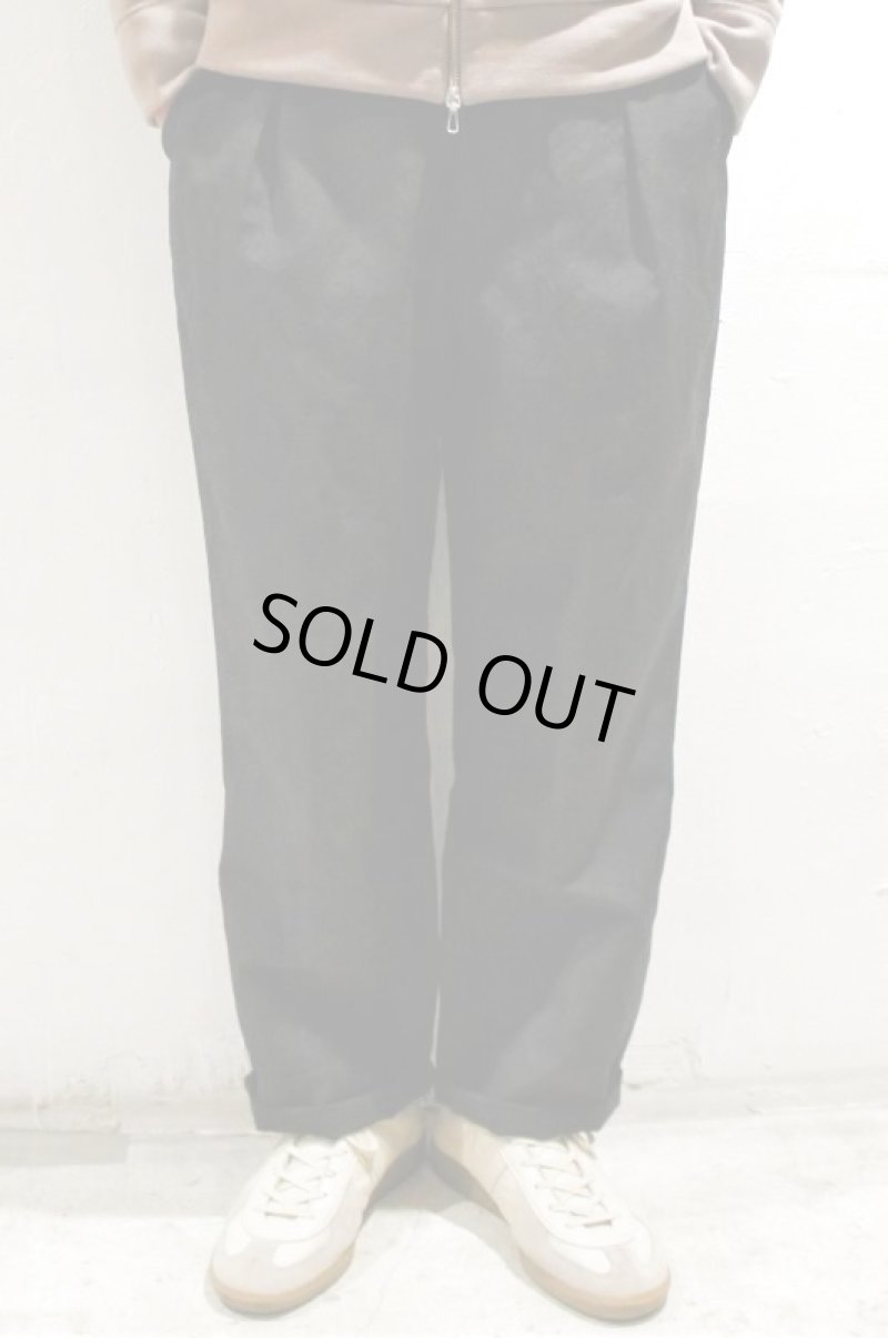 画像1: STILL BY HAND　WOOL / LINEN EASY SLACKS(CHARCOAL) (1)