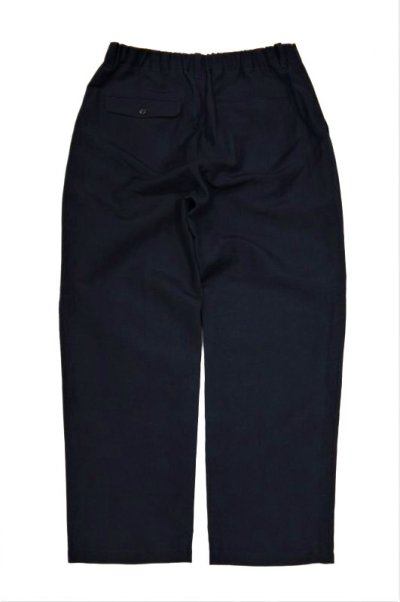 画像1: STILL BY HAND　WOOL / LINEN EASY SLACKS(NAVY)