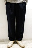 画像7: STILL BY HAND　WOOL / LINEN EASY SLACKS(NAVY) (7)
