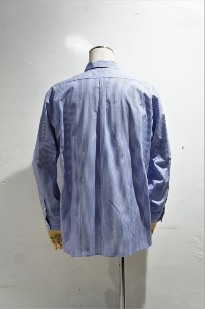 画像1: STILL BY HAND　REGULAR COLLAR SHIRT(BLUE STRIPE)