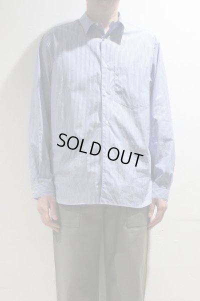 画像2: STILL BY HAND　REGULAR COLLAR SHIRT(BLUE STRIPE)