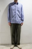 画像1: STILL BY HAND　REGULAR COLLAR SHIRT(BLUE STRIPE) (1)