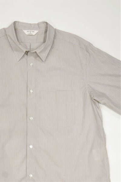 画像2: STILL BY HAND　REGULAR COLLAR SHIRT(GREY STRIPE)