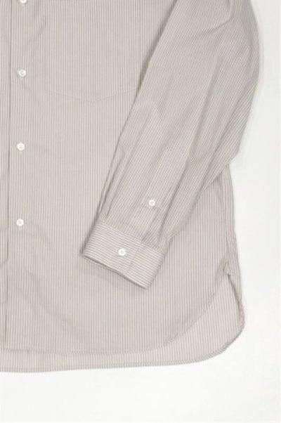 画像3: STILL BY HAND　REGULAR COLLAR SHIRT(GREY STRIPE)