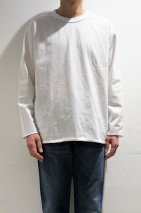 have a good day　Loose long sleeve tee（White）
