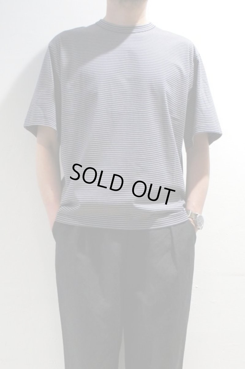 画像4: STILL BY HAND　BORDER S/S T-SHIRT(BLUE×BEIGE) (4)