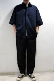 画像3: STILL BY HAND　COTTON LINEN HALF SLEEVE SHIRT(NAVY) (3)