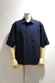画像2: STILL BY HAND　COTTON LINEN HALF SLEEVE SHIRT(NAVY) (2)