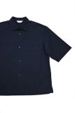 画像1: STILL BY HAND　COTTON LINEN HALF SLEEVE SHIRT(NAVY) (1)