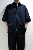 画像4: STILL BY HAND　COTTON LINEN HALF SLEEVE SHIRT(NAVY) (4)