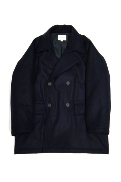 画像1: STILL BY HAND　WOOL PADDED PEA COAT(NAVY)